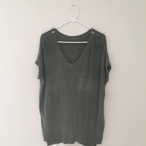 Soft and sexy oversized olive tee